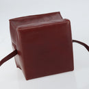 LOEWE Anagram Shoulder Bag Leather Red Gold Auth 160470-6