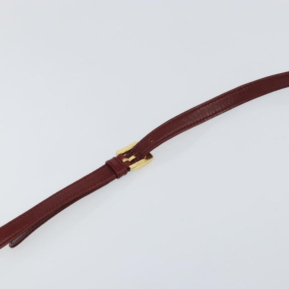 LOEWE Anagram Shoulder Bag Leather Red Gold Auth 160470