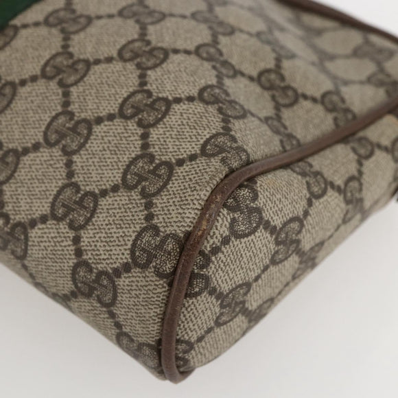 GUCCI GG Supreme Web Sherry Line Clutch Bag PVC Beige 27 004 998 Auth 160473