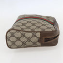 GUCCI GG Supreme Web Sherry Line Clutch Bag PVC Beige 27 004 998 Auth 160473-5
