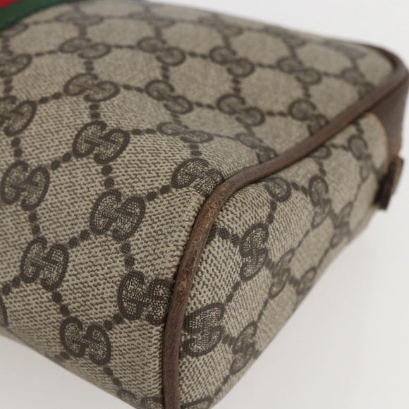 GUCCI GG Supreme Web Sherry Line Clutch Bag PVC Beige 27 004 998 Auth 160473