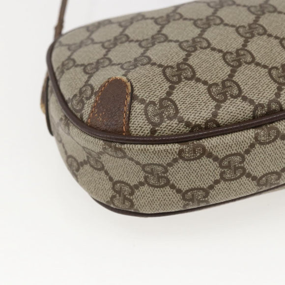 GUCCI GG Supreme Web Sherry Line Bag PVC Beige Gold 89 02 066 Auth 160474