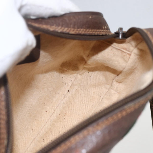 GUCCI GG Supreme Web Sherry Line Bag PVC Beige Gold 89 02 066 Auth 160474