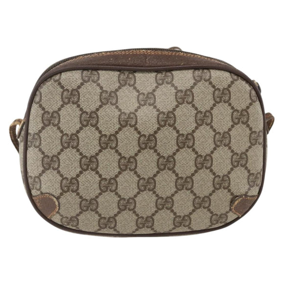 GUCCI GG Supreme Web Sherry Line Bag PVC Beige Gold 89 02 066 Auth 160474