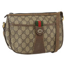GUCCI GG Supreme Web Sherry Line Bag PVC Beige Gold 89 02 032 Auth 160476-1