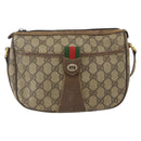 GUCCI GG Supreme Web Sherry Line Bag PVC Beige Gold 89 02 032 Auth 160476-13