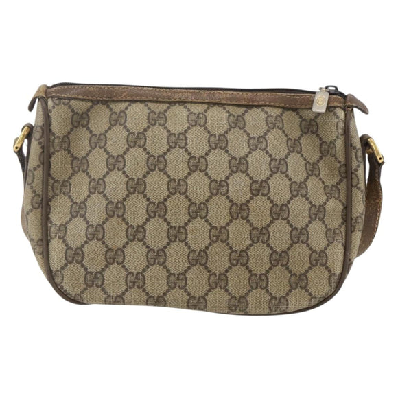 GUCCI GG Supreme Web Sherry Line Bag PVC Beige Gold 89 02 032 Auth 160476