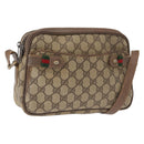 GUCCI GG Supreme Web Sherry Line Bag PVC Beige Gold 904 02 049 Auth 160477-1