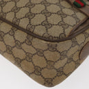GUCCI GG Supreme Web Sherry Line Bag PVC Beige Gold 904 02 049 Auth 160477-14