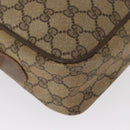 GUCCI GG Supreme Web Sherry Line Bag PVC Beige Gold 904 02 049 Auth 160477-15