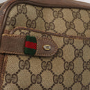 GUCCI GG Supreme Web Sherry Line Bag PVC Beige Gold 904 02 049 Auth 160477-17