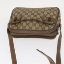 GUCCI GG Supreme Web Sherry Line Bag PVC Beige Gold 904 02 049 Auth 160477-6