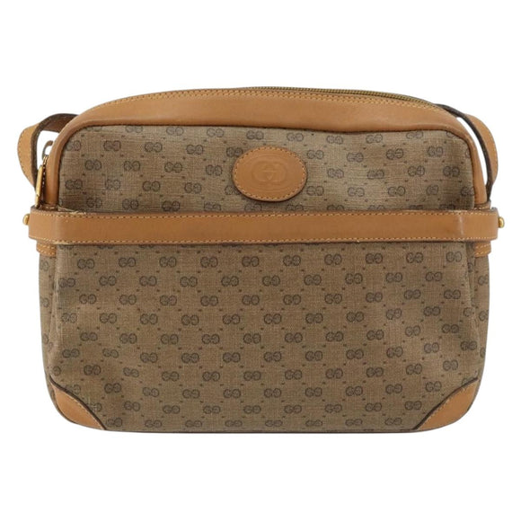 GUCCI Micro GG Supreme Shoulder Bag PVC Beige Gold 007 23 0017 Auth 160479