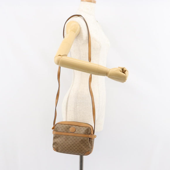 GUCCI Micro GG Supreme Shoulder Bag PVC Beige Gold 007 23 0017 Auth 160479