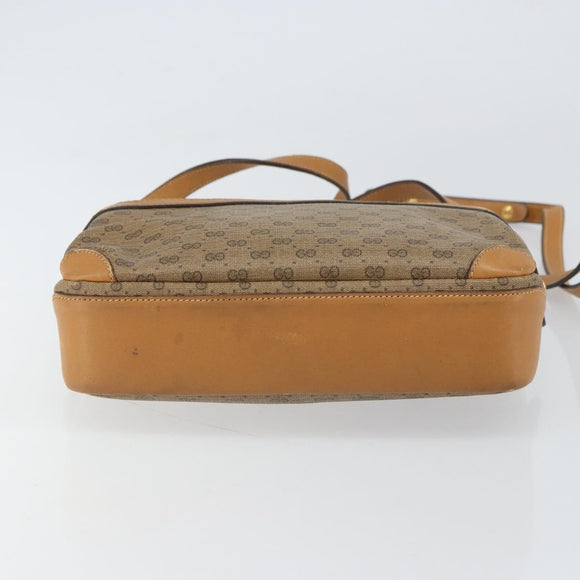 GUCCI Micro GG Supreme Shoulder Bag PVC Beige Gold 007 23 0017 Auth 160479