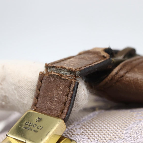 GUCCI GG Canvas Hand Bag Purple Gold 92734 Auth 160481