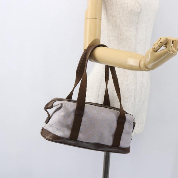 GUCCI GG Canvas Hand Bag Purple Gold 92734 Auth 160481