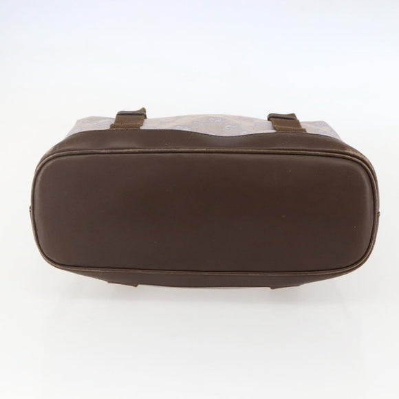 GUCCI GG Canvas Hand Bag Purple Gold 92734 Auth 160481