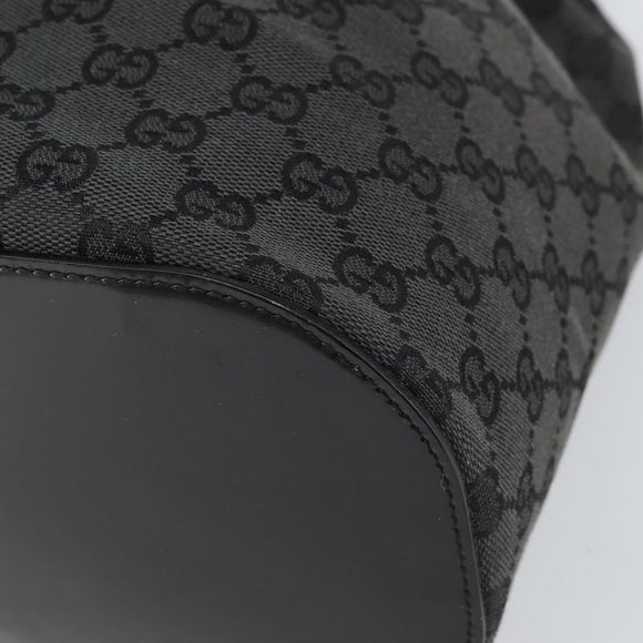 GUCCI GG Canvas Shoulder Bag Black Silver Auth 160483