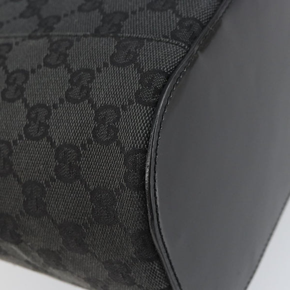 GUCCI GG Canvas Shoulder Bag Black Silver Auth 160483