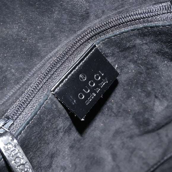 GUCCI GG Canvas Shoulder Bag Black Silver Auth 160483