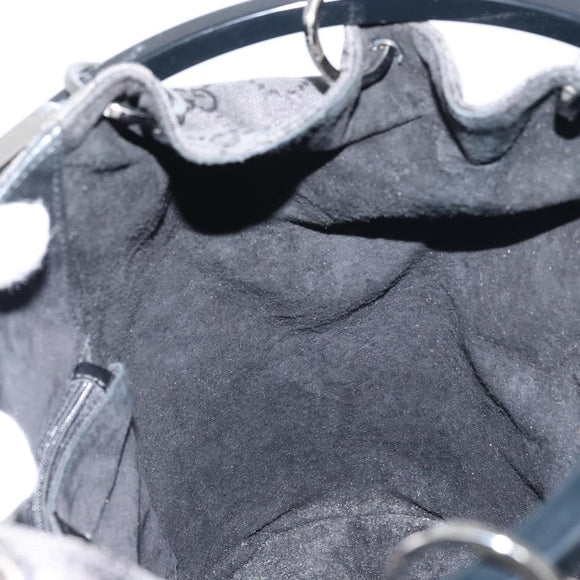 GUCCI GG Canvas Shoulder Bag Black Silver Auth 160483