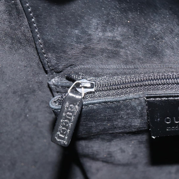 GUCCI GG Canvas Shoulder Bag Black Silver Auth 160483