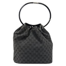 GUCCI GG Canvas Shoulder Bag Black Silver Auth 160483-13