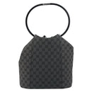 GUCCI GG Canvas Shoulder Bag Black Silver Auth 160483-2