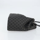 GUCCI GG Canvas Shoulder Bag Black Silver Auth 160483-3