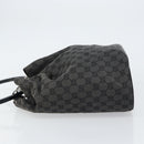 GUCCI GG Canvas Shoulder Bag Black Silver Auth 160483-4