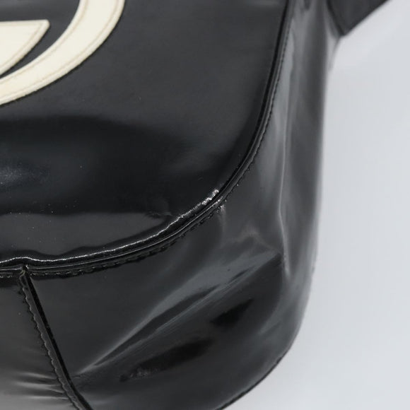 GUCCI Schoudertas Emaille Zwart Auth 160485