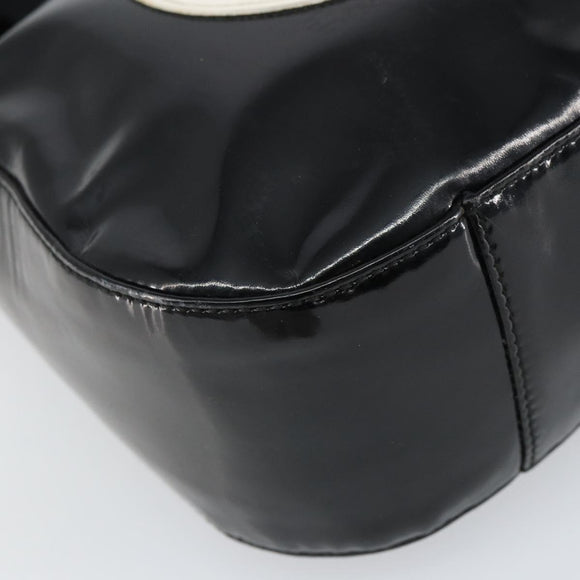 GUCCI Schoudertas Emaille Zwart Auth 160485