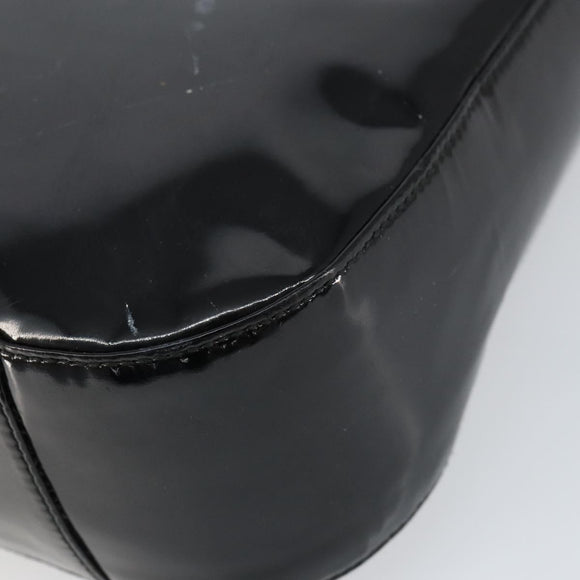 GUCCI Schoudertas Emaille Zwart Auth 160485