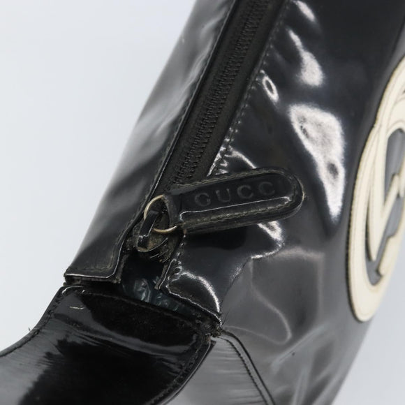 GUCCI Schoudertas Emaille Zwart Auth 160485