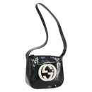 GUCCI Schoudertas Emaille Zwart Auth 160485-1