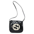 GUCCI Schoudertas Emaille Zwart Auth 160485-13