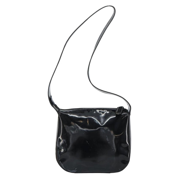 GUCCI Schoudertas Emaille Zwart Auth 160485