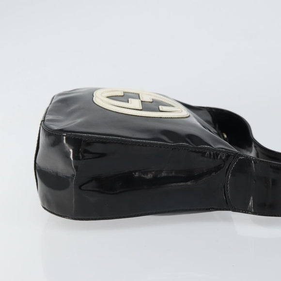 GUCCI Schoudertas Emaille Zwart Auth 160485