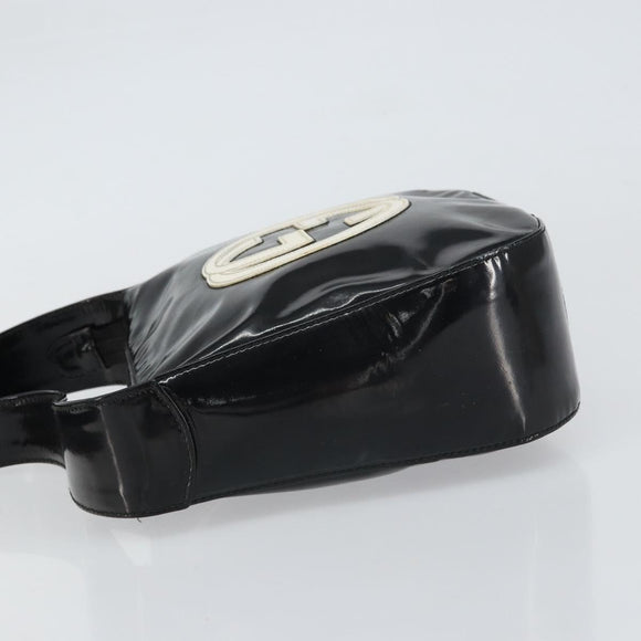 GUCCI Schoudertas Emaille Zwart Auth 160485