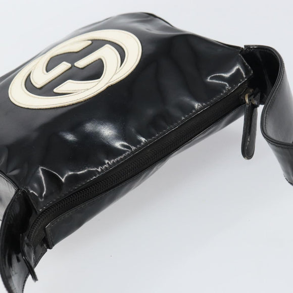GUCCI Schoudertas Emaille Zwart Auth 160485
