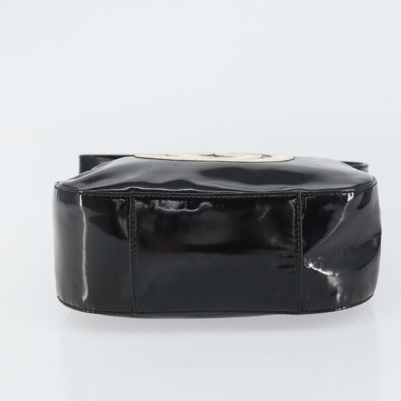 GUCCI Schoudertas Emaille Zwart Auth 160485