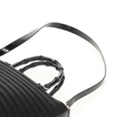 GUCCI Bamboo Hand Bag Nylon 2way Black Silver 000 1705 0588 Auth 160486-15