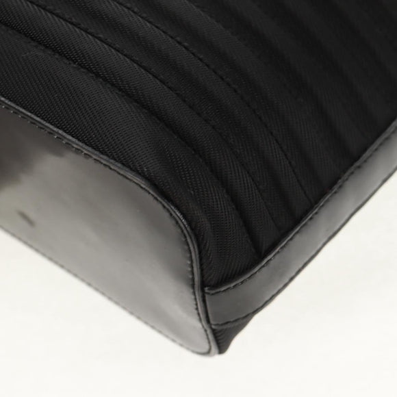 GUCCI Bamboo Hand Bag Nylon 2way Black Silver 000 1705 0588 Auth 160486