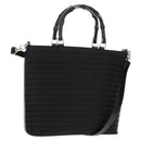 GUCCI Bamboo Hand Bag Nylon 2way Black Silver 000 1705 0588 Auth 160486-1