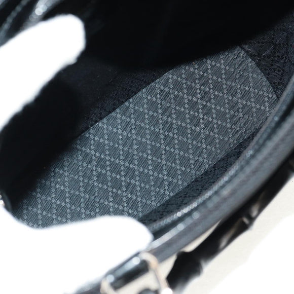 GUCCI Bamboo Hand Bag Nylon 2way Black Silver 000 1705 0588 Auth 160486