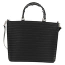 GUCCI Bamboo Hand Bag Nylon 2way Black Silver 000 1705 0588 Auth 160486-2