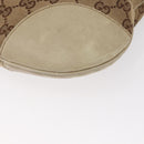 GUCCI GG Canvas Web Sherry Line Shoulder Bag Beige Gold 257065 Auth 160488-15