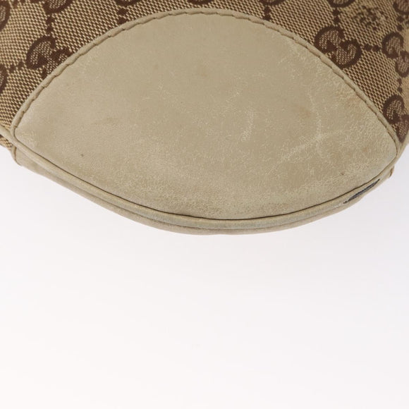 GUCCI GG Canvas Web Sherry Line Shoulder Bag Beige Gold 257065 Auth 160488
