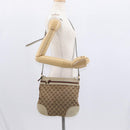 GUCCI GG Canvas Web Sherry Line Shoulder Bag Beige Gold 257065 Auth 160488-24